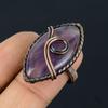 Amethyst Gemstone Copper Wire Wrapped Handmade Jewelry Ring For Gift