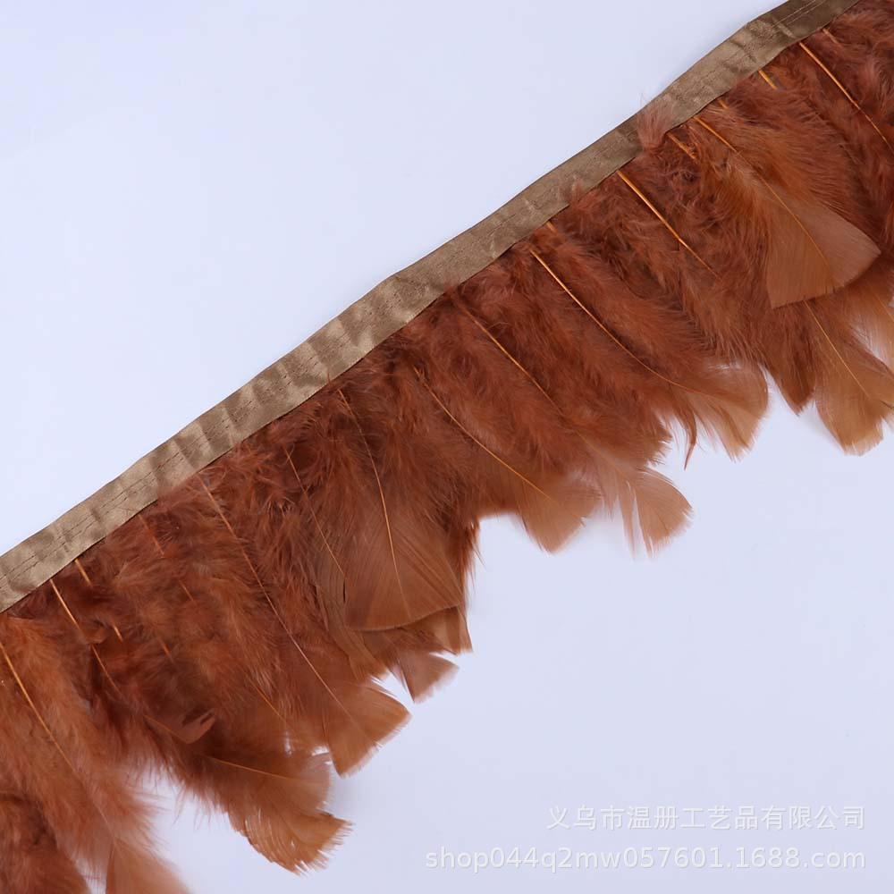 Feather 10-15Cm Large Flat Cloth Edge Stage Clothing Material Turkey Feather Cloth Belt Car Doll Diy Decoration