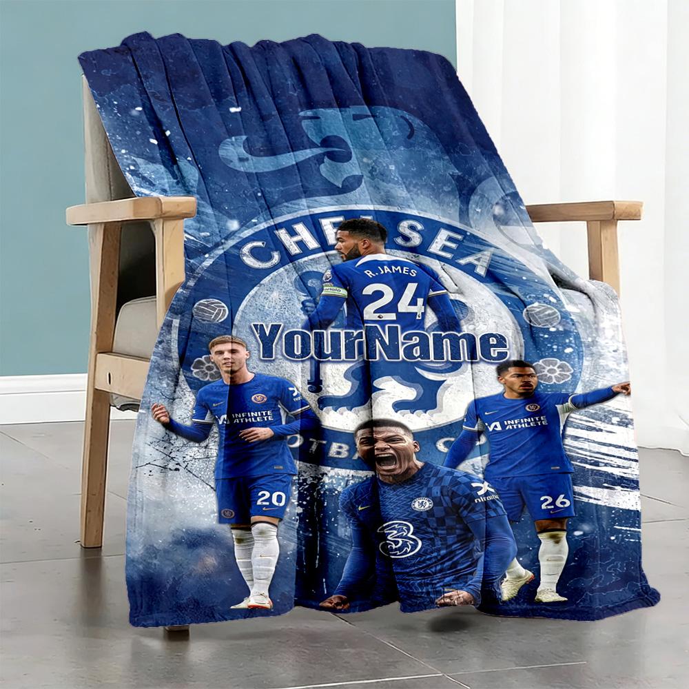 Team Club 3 Customize Your Name Blanket Multi-purpose Customizable Blanket Soft Warm Cozy Perfect for Living Room Chair Picnics Nap