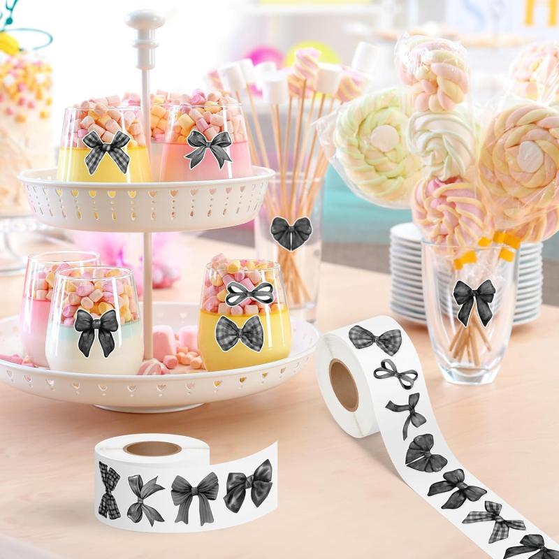500 ark Tegneserie Sløyfe Klistremerker Rosa Sløyfe Forseglingsklistremerker Kreative DIY Dekorasjonsklistremerker Barn Belønningsetikett Gaver