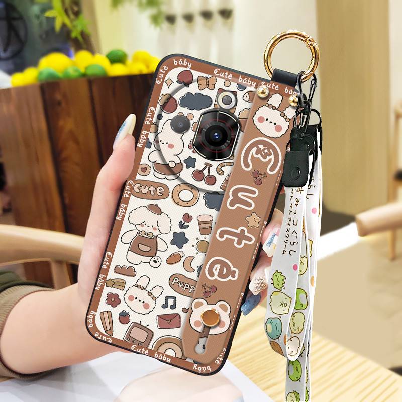 Ring Back Cover Phone Case For ZTE Nubia Focus Pro 5G Phone Holder Wrist Strap Silicone Shockproof Durable Anti-dust