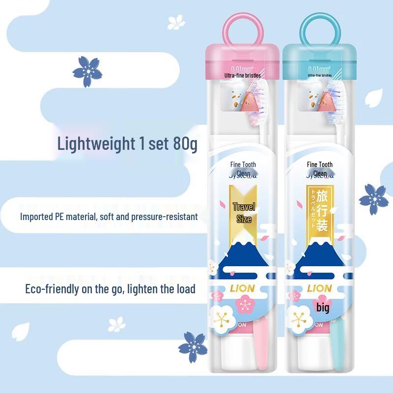 Lion Gum Care Portable Toothbrush & Toothpaste Travel Set