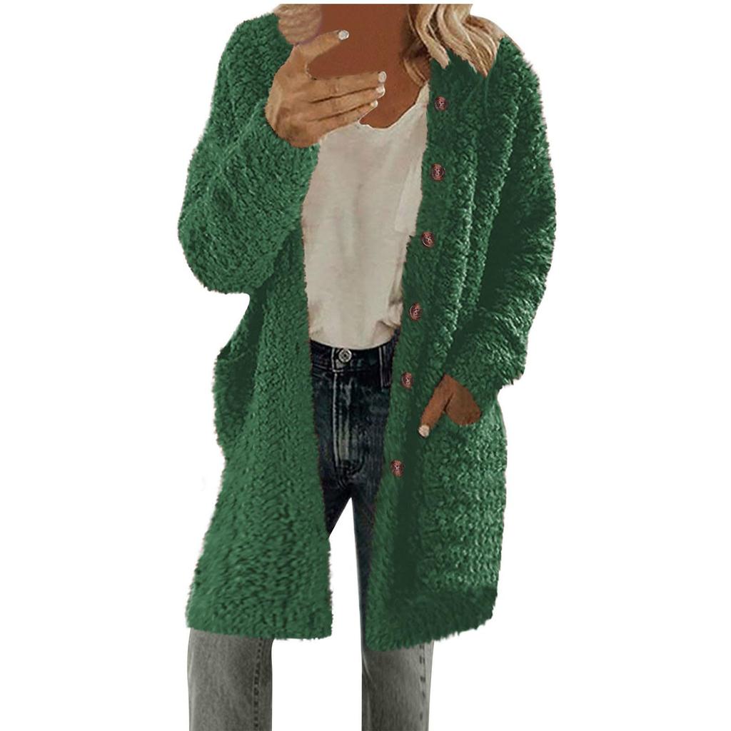 2025 Herbst und Winter Damenmode Lässige Lammwolle Lange Jacke