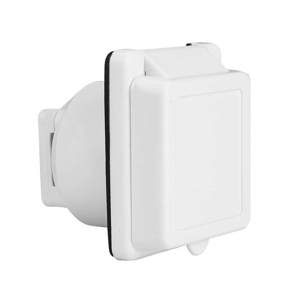 125V 30A RV Marine Power Cord Twist Electrical Lock White Inlet with Waterproof Cover