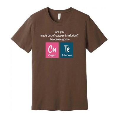 Unisex Science T Shirt With Copper And Tellurium Cu Te Pun For Chemistry Fans Ev