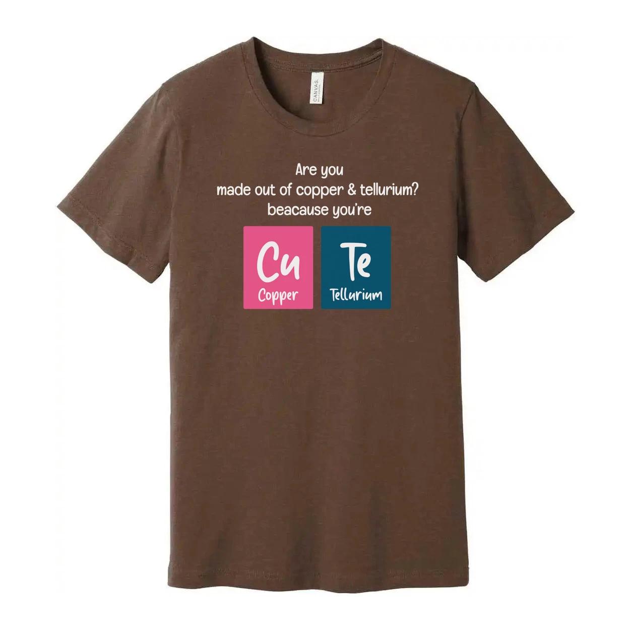 

Unisex Science T Shirt With Copper And Tellurium Cu Te Pun For Chemistry Fans Ev 3XL