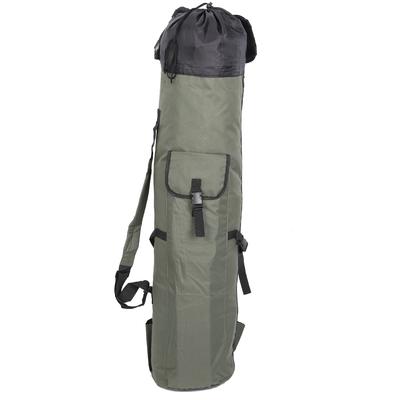 Large Capacity Nylon Fishing Rod Bag Fish Stick Reel Case Carrier Holder Storage Tackle Pouch Accessory(greenblack )