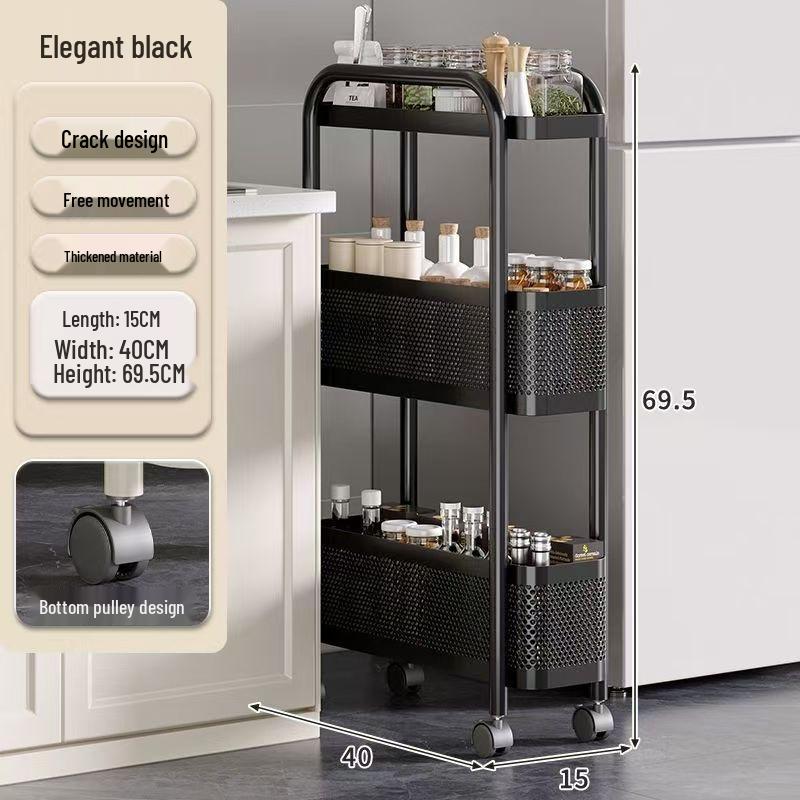 Narrow Gap Multi-Layer Storage Rack for Kitchen and Bathroom