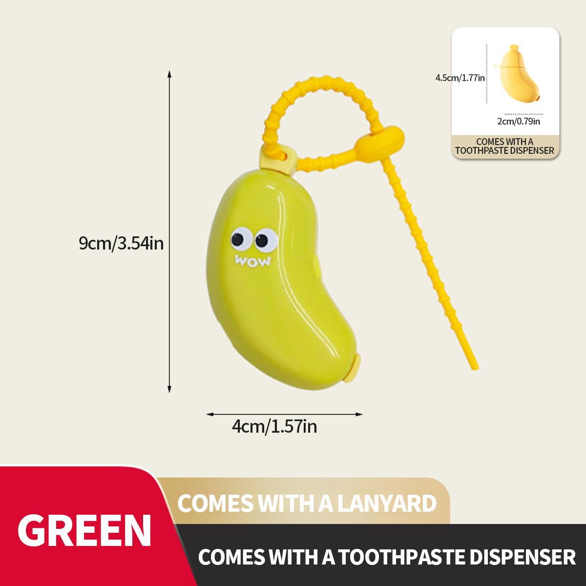 Banana toothbrush Head Protective Cover, Toothpaste Box, Portable Toothbrush and Toothpaste Storage Box, Dust Cover