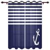Tenda per Casa Ancora Blu Barca Pesce Camera da Letto Tende per Cucina Articoli Decorativi per Soggiorno Tende per Finestre per Soggiorno