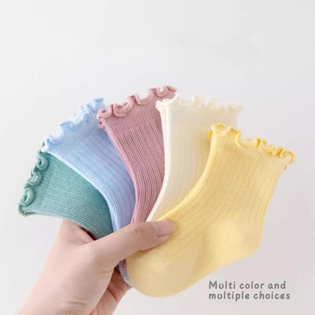 Kid Baby Girls Solid Short Socks Stringy Selvedge Soft 100% Cotton Exquisite High Quality Children Girls Socks Little Girl Socks