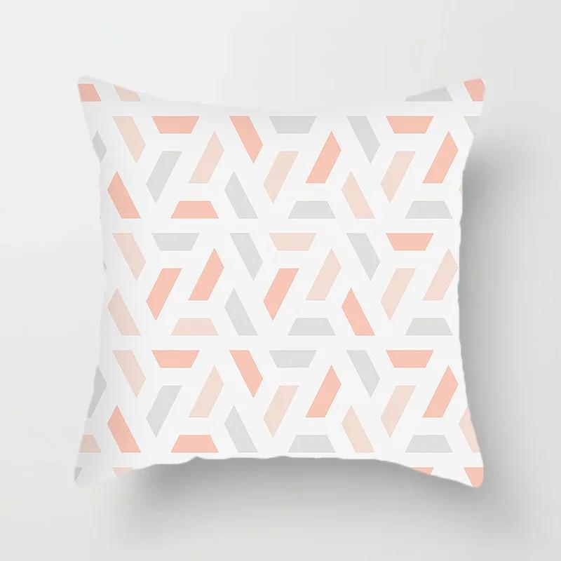 Geometryczna Prosta Różowa Poszewka na Poduszkę Biuro Sofa Poszewka na Poduszkę Luksusowy Wystrój Domu Poszewka na Poduszkę