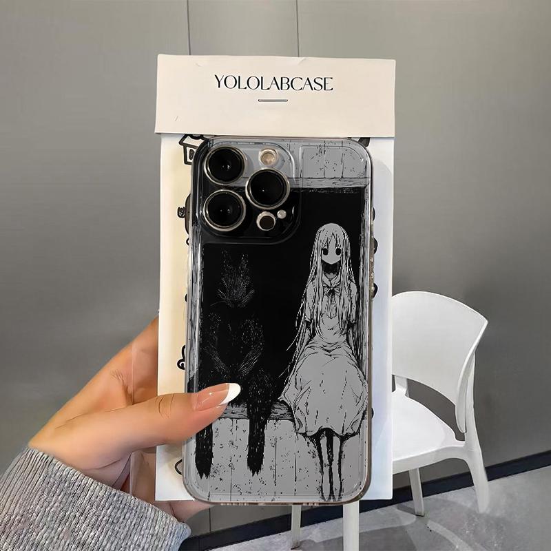 

Blue Melancholy Angel Phone Case For IPhone 17 17Air 16 15 14 13 12 11 Pro Max Phone Case Bumber Cover 16E XR 16 14 Plus iphone 17 ProMax