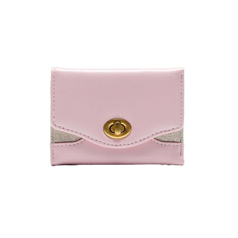 Women's short wallet, cute large capacity, multi-card position, simple ins student lock 30% off change bag tide