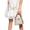 Mk Mina Bolsa Tote Acolchoada com Corrente Monograma Clássico Feminina Vanilla-Branco Marrom 35H3G4MC1B-VANILLA