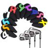 Golf Iron Cover Neoprene Colorful Numbered Iron Headcovers Set, Material, (Black (10pcs))