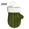 Winter Home Ornament Mini Knitted Christmas Mitten Ornaments, Xmas Glove Hanging Decor, Festive Tableware Flatware Decoration Holders, Knit
