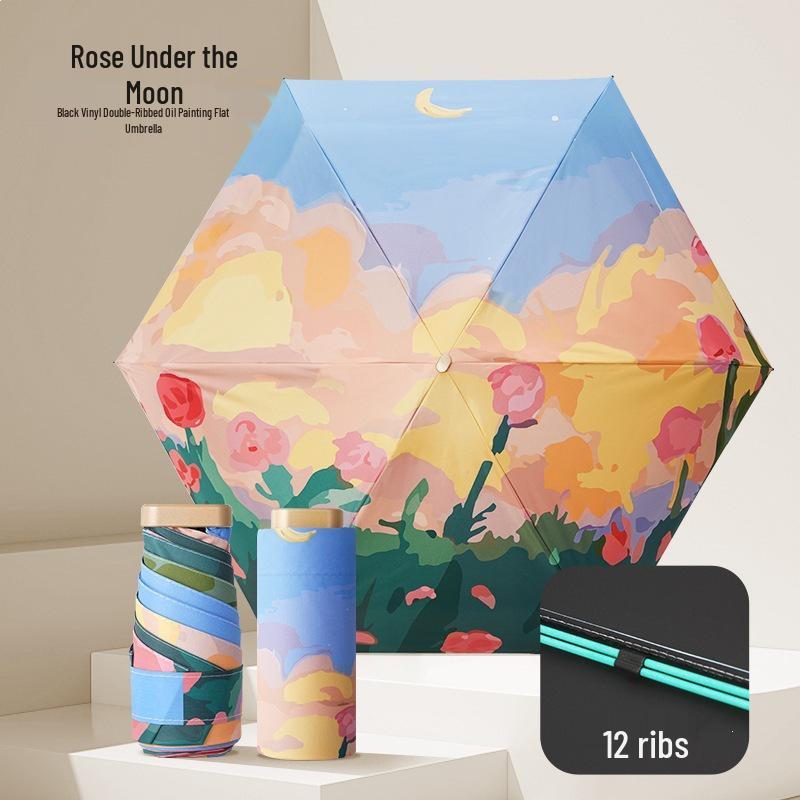 New 16-Rib Windproof UV Protection Folding Umbrella - Large Dual-Use for Sun & Rain