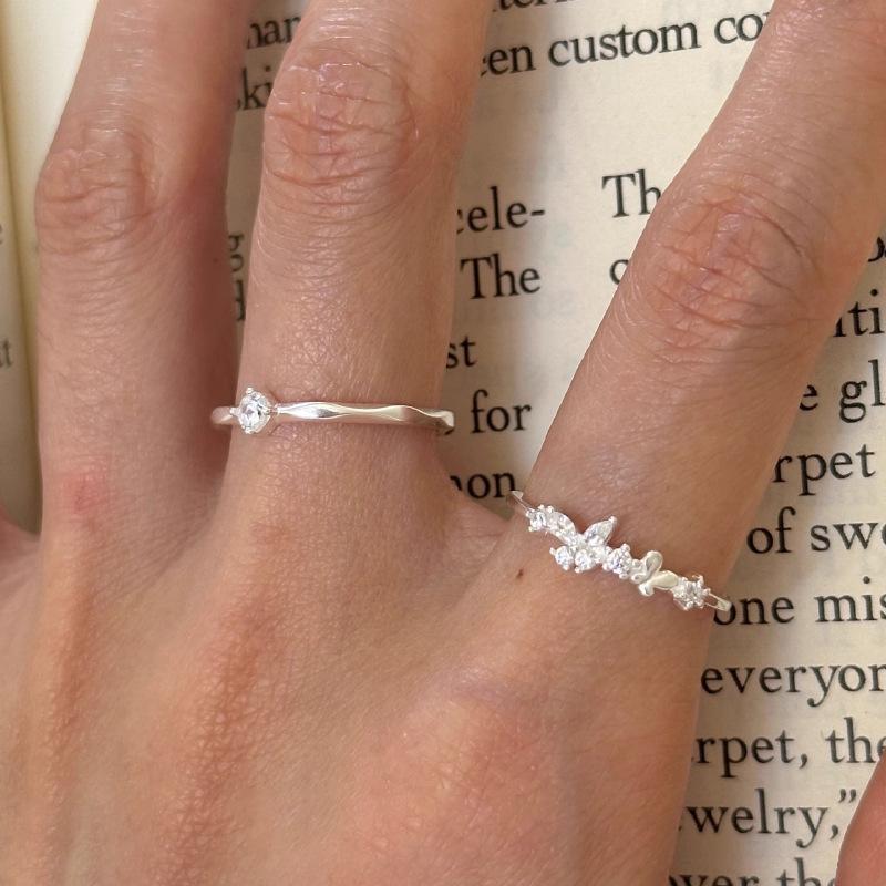 PANJBJ 925 Sterling Silve Butterfly Extreme Ring for Women Girl Gift Zircon Korean Simplicity Adjustable Jewelry Dropshipping