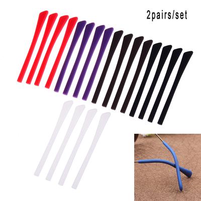 2 paia di supporti in silicone con punta a gancio per occhiali, impugnatura per l'orecchio, supporto antiscivolo per occhiali
