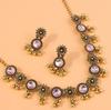 Women Necklace Earrings Fashionable Retro Flower-patterned Diamond-encrusted and Elegant Women's Necklace Earrings Jewelry Set