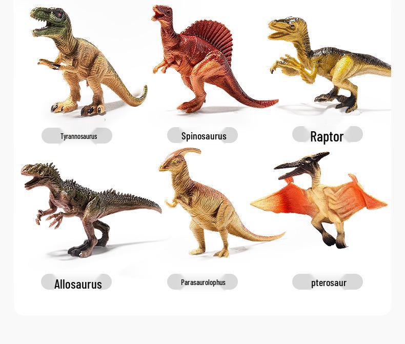 Dinosaur Toy Set: Tyrannosaurus & Triceratops Soft Rubber Figurines for Kids