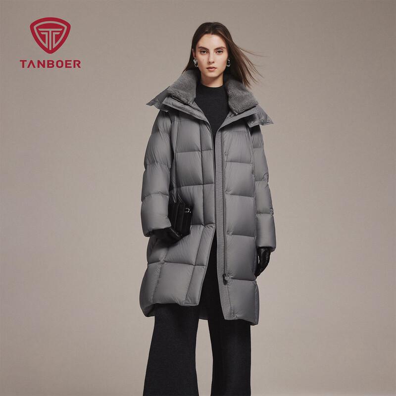 Tanboer Brownie Women's Mid-Length Warm Shoulder Down Jacket