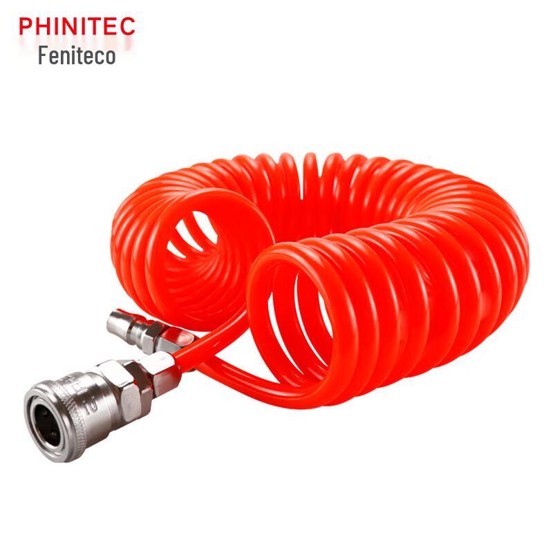 Finetek PU Spring Air Hose 10*6.5 (9m) with connectors