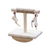 Fun Bird Rocking Stand Perch Toy With Rope Covering And Natural Wood Hanging Tearing Block for Parrots Entertainent