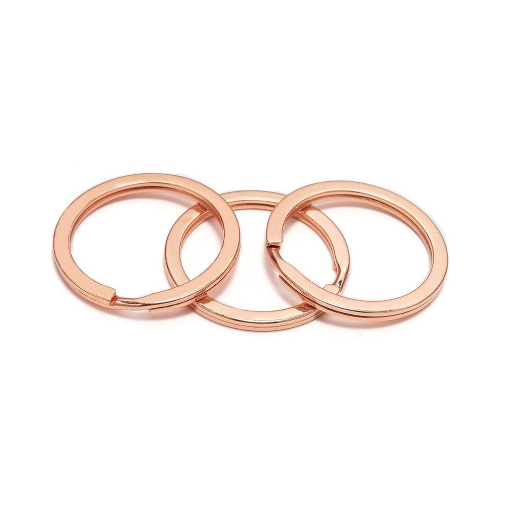 Electroplated DIY Flat Circle Keyring Pendant Charm, 25-30mm, In Stock