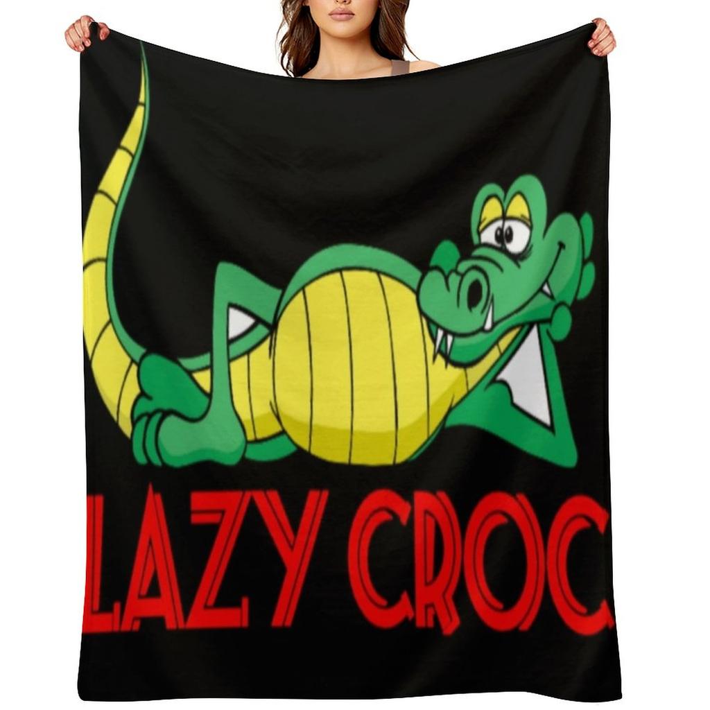 Lazy croc Throw Blanket Soft Plaid Cute Plaid Hair Baby Blankets