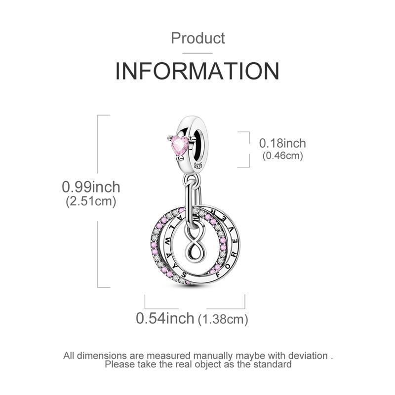 Fit Original Bracelet Copper Eternal Love Charms Beads Pendants For Women Jewelry Making Gift