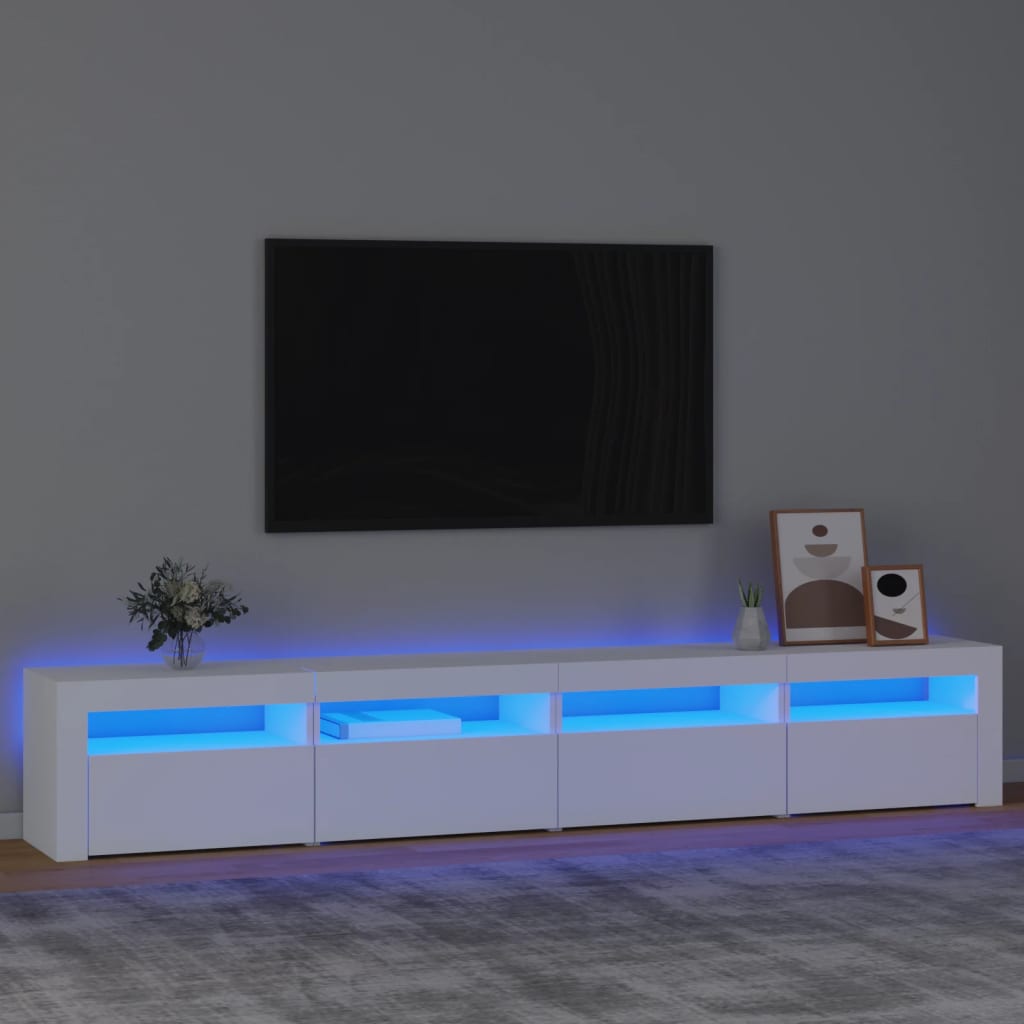 Vidaxl TV Cabinet with LED Lighting, White, 240X35X40 Cm