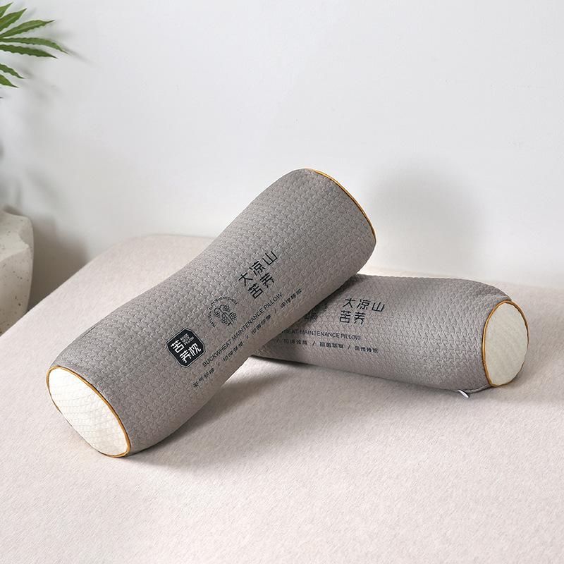Triangular Bone Buckwheat Skin Shell Pillow Protects Cervical Vertebrae Core Back Arch Support Hard Pillow Cylinder Adult Sleep