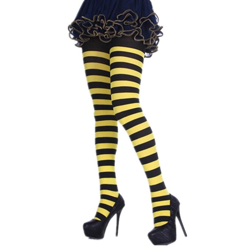 Collant a righe casual da donna Leggings a righe di Natale Collant lunghi fino alla caviglia Calze autoreggenti Accessorio per costume da festa