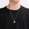 Hip Hop Stainless Steel Hexagram Charm Necklace for Men Simple Shiny Star Charm Pendant Accessories Trendy Jewelry Gift