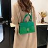 New Crocodile Pattern Splicing Fashionable Solid Color Casual Large Capacity Trend Simple Fashion Crossbody Shoulder Small Square Bag