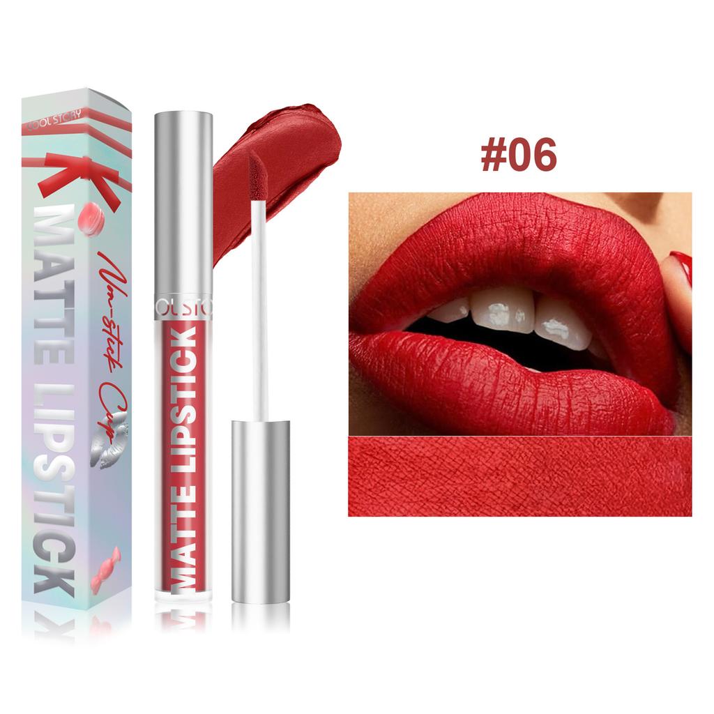 Non-stick Cup Matte Color-fixed Lip Glaze Velvet Matte Surface Not Easy To Decolorize Liquid Lipstick Sexy Long-lasting Color Waterproof Lip Gloss