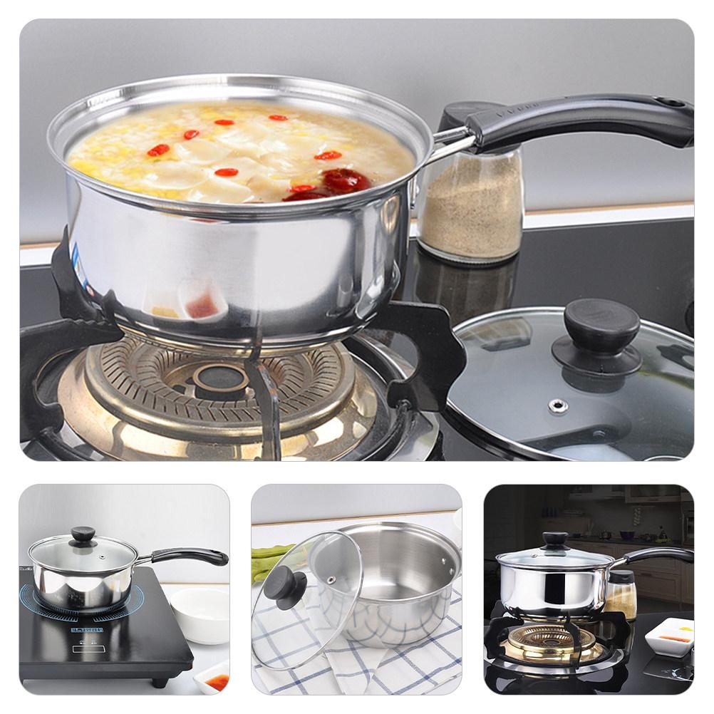 Stainless Steel Soup Pot Milk Pot Heat Resistant Handle Saucepan for Stove Cooking Stew Pasta Kitchen Cookware