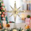 3D LED Light Up Christmas Tree Topper Star Shape Xmas Tree Decoration for Indoor Outdoor Home Garden Wedding Party Garden