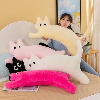 Cute Cat Long Throw Pillow Cute Kitten Plush Toy Male Child Sleeping Soothing Doll