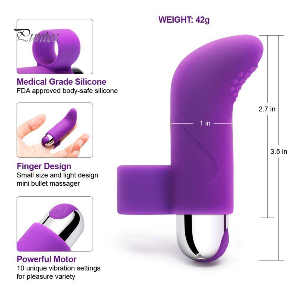Puntos Women Sex Toy G Spot Massager Stick Silicone Finger Bullet Shape Dildo Vibrator