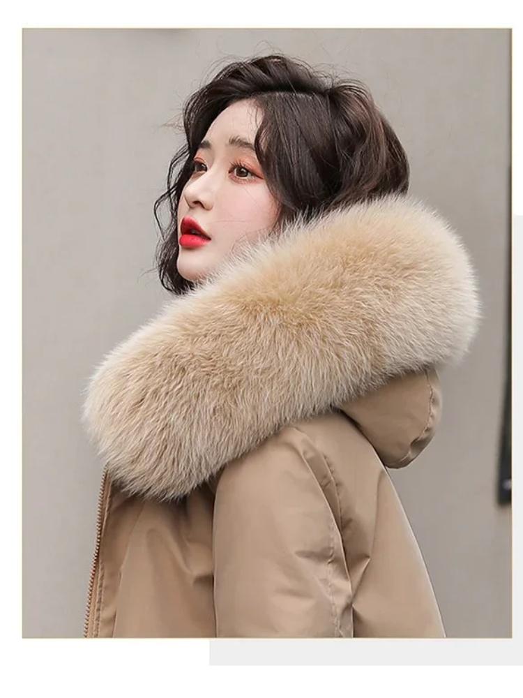 Women Parka Fashion Long Coat Wool Liner Hooded Parkas 2024 New Winter Jacket Slim with Fur Collar Warm Snow Wear Padded Clothes
