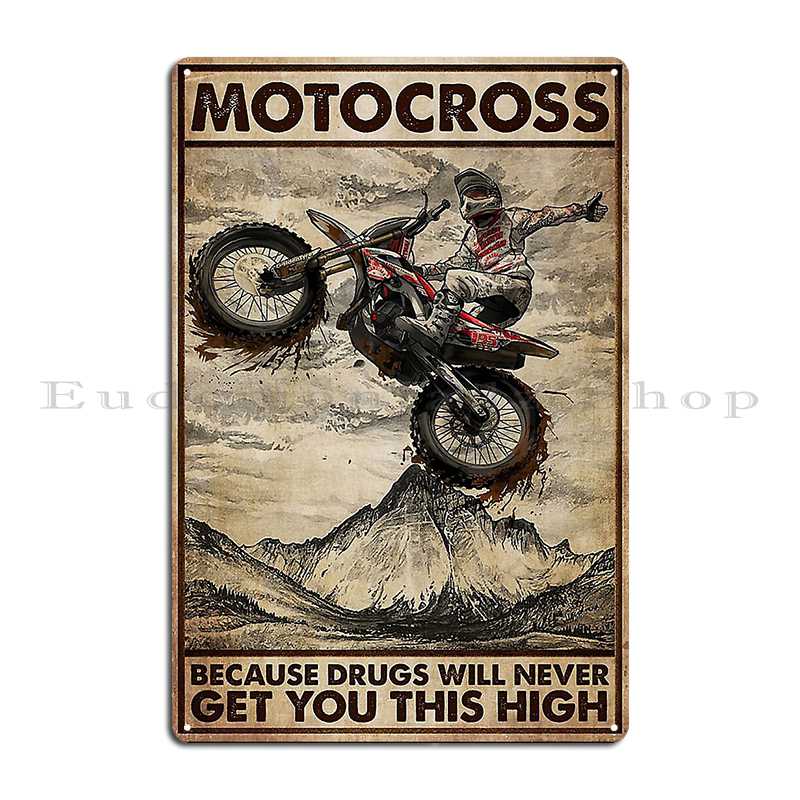Motocross Metal Plaque Cinema Customize Wall Decor Plaques Designing Tin Sign Poster 20x30cm