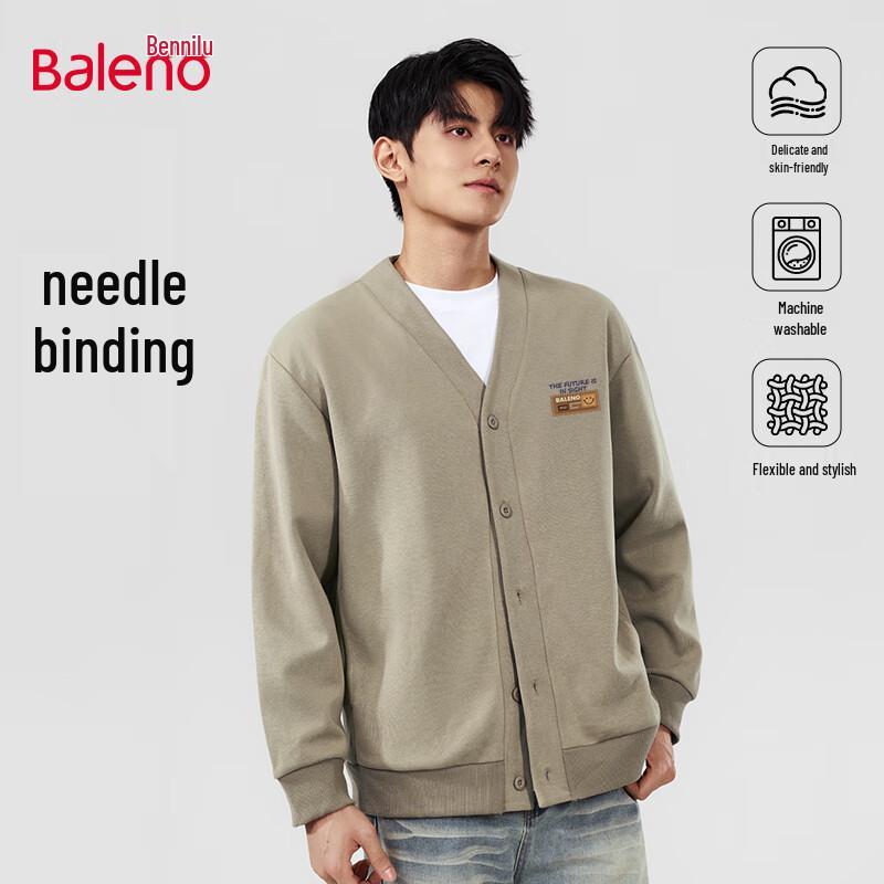 

Baleno Men s Autumn/Winter Double-Zipper Knit Cardigan 2XL
