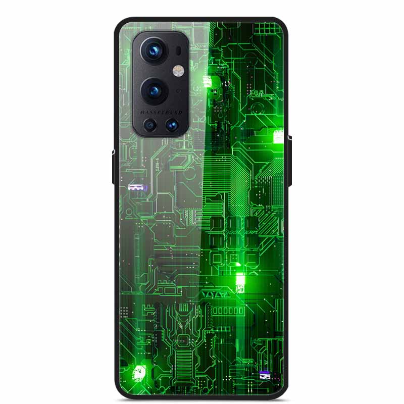 Phone Cases for One Plus 9 Tempered Glass Hard PC Back Cover For OnePlus 9 EU Version Case for Oneplus9 Funda Shells