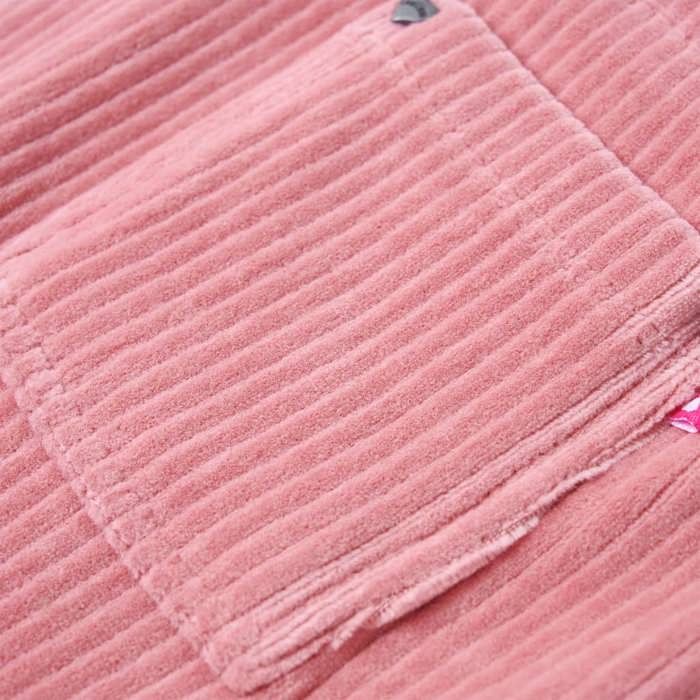 Robe salopette pour enfants velours côtelé rose clair 92/104/116/128/140