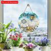 2D Flat 20*20cm1pc Welcome Seaside Vacation Travel Scene Blue wreath&Recliner Patterns Front Door Sign, Summer Door&Pediment&Holiday Hotel&Beach