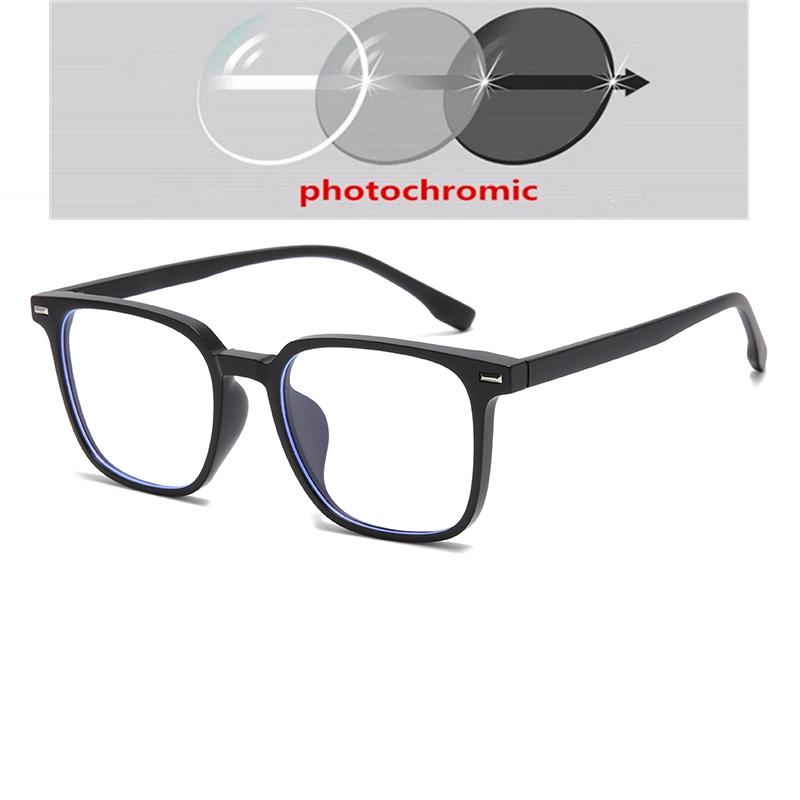 1.56 Aspheric Blue Light Blocking Square Myopia Glasses TR90 Prescription Frames For Women Men With Cylinder 0 To -6.0