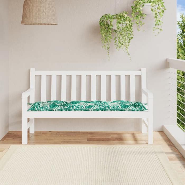 VidaXL Coussin de Banc de Jardin Motif de Feuilles, Coussin de Siège, Coussin de Meuble de Terrasse Patio Salon Extérieur 378972